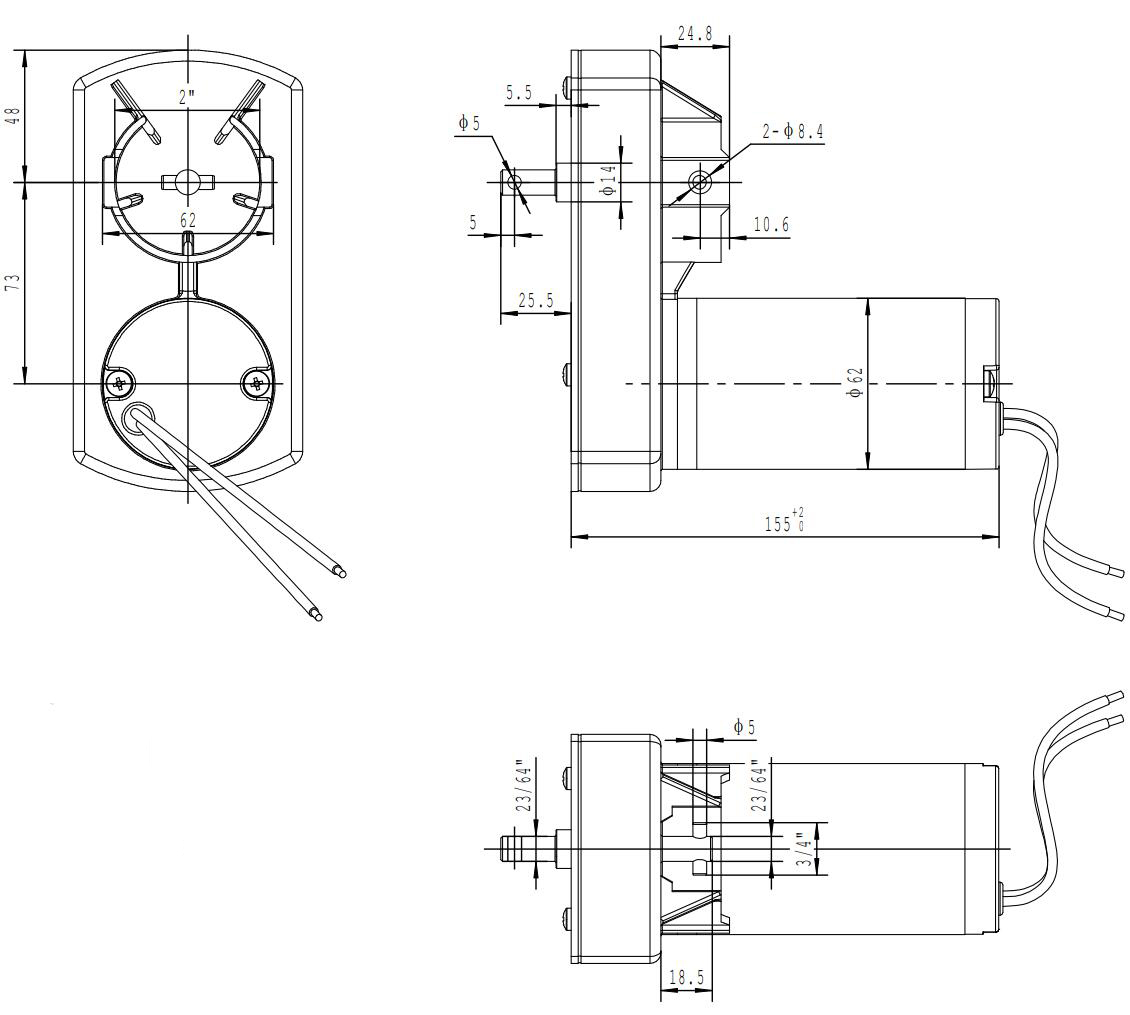 RP-785615 RV Slide Out Motor 18:1 Ratio M-8910-Small Gear Motors